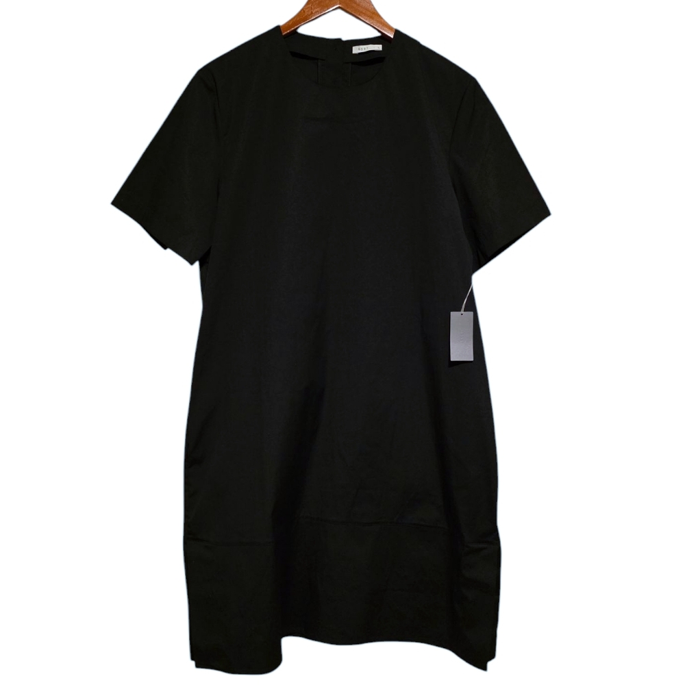 6397 Contrast Shirt Dress in Black Size Large NWT